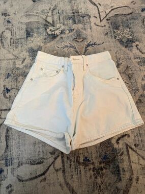 Women's High-Waist White Denim Shorts